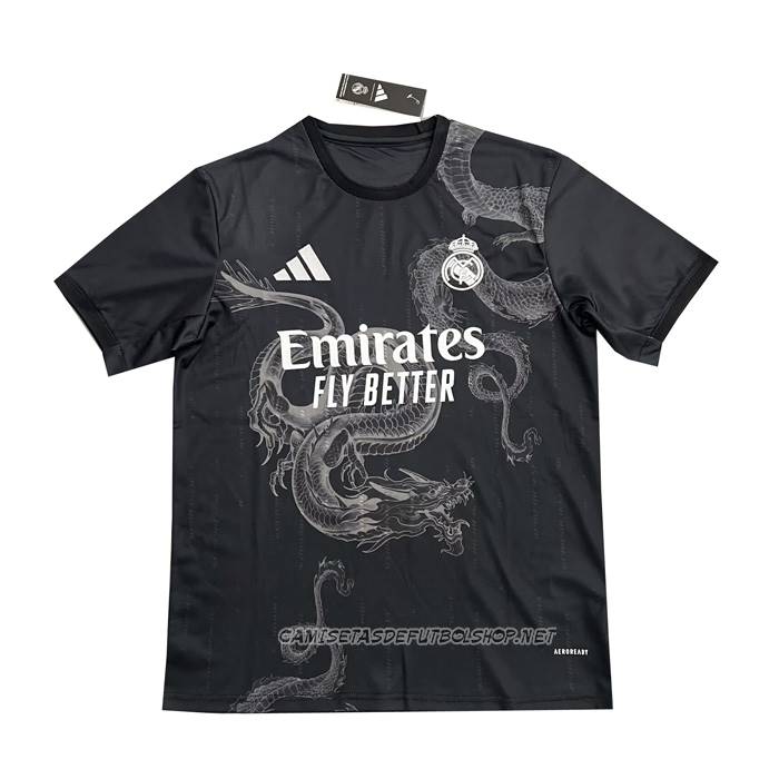 Tailandia Camiseta Real Madrid Dragon Negro Real Madrid Camiseta